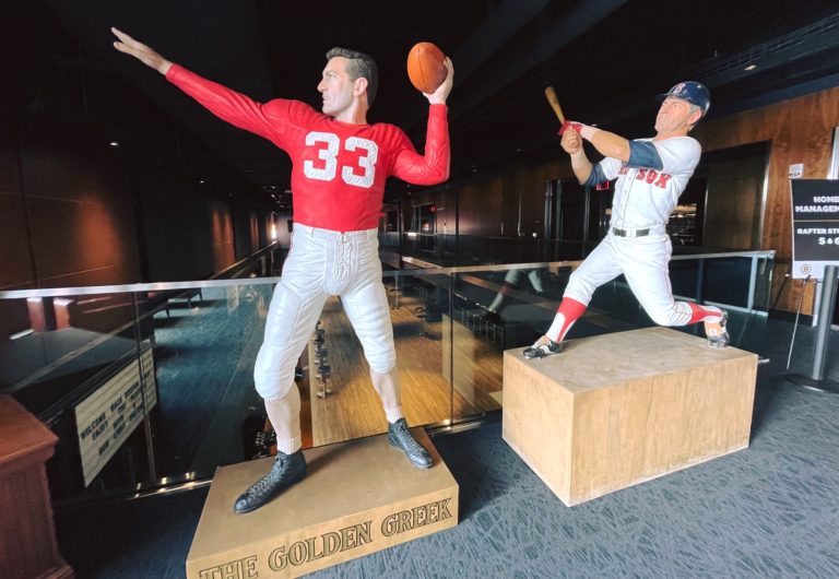 Wooden Statue or Harry Agganis and Carl Yastrzemski